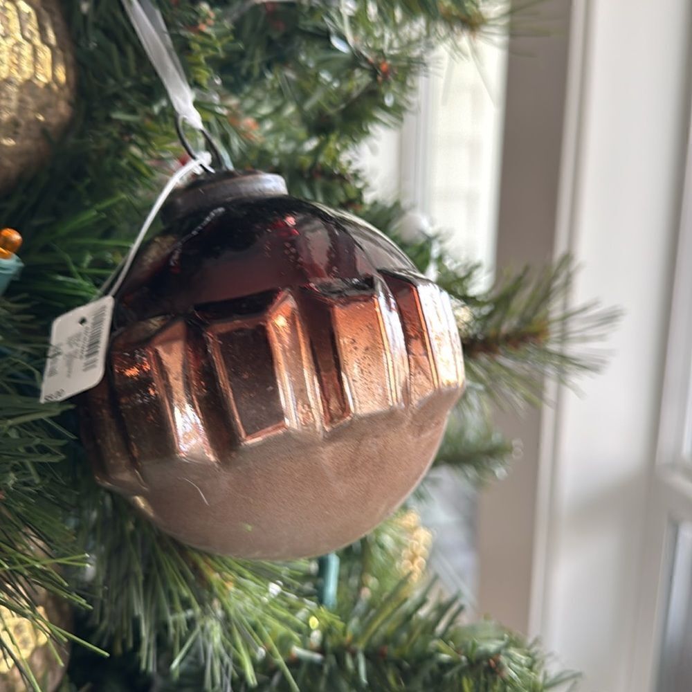 Christmas Ornaments From Dillard's Trimmings 6 Brown & Cream Ombre Rounded Glass